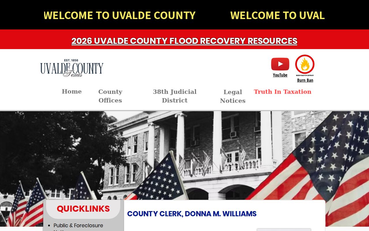Uvalde County active warrant records court clerk contact reference