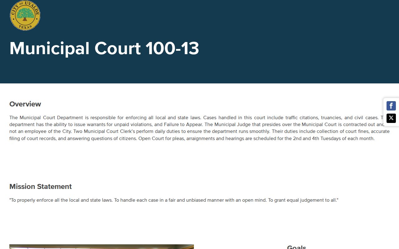 Uvalde County municipal warrant records Uvalde court description