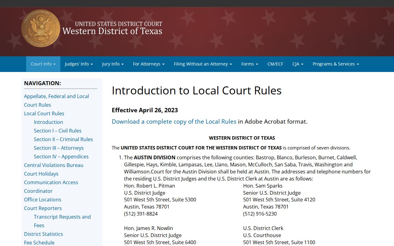 Uvalde County arrest warrant records Del Rio federal court contact